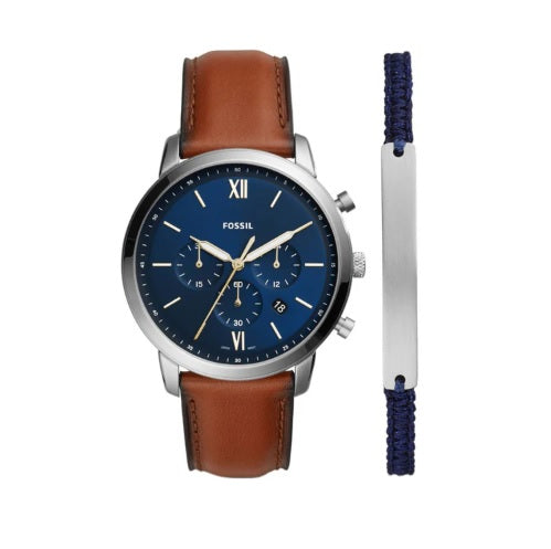 Fossil Neutra Chronograph Quartz Blue Dial Men's Watch Set