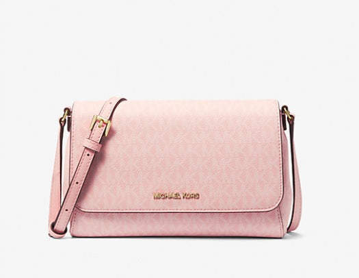 Bolso bandolera convertible mediano con logo color rosa Michael Kors