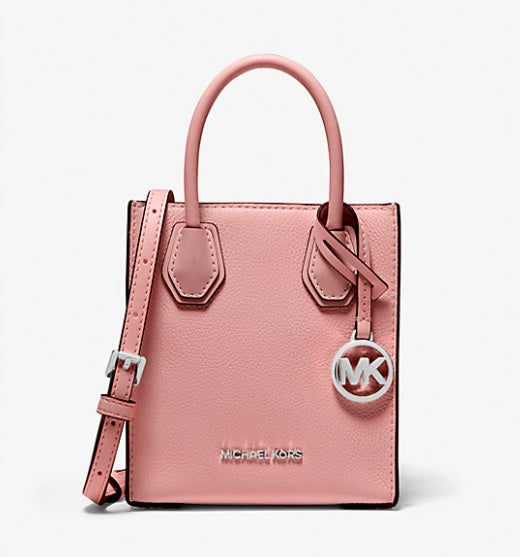 Bolso bandolera Mercer extrapequeño de piel granulada color primavera Michael Kors