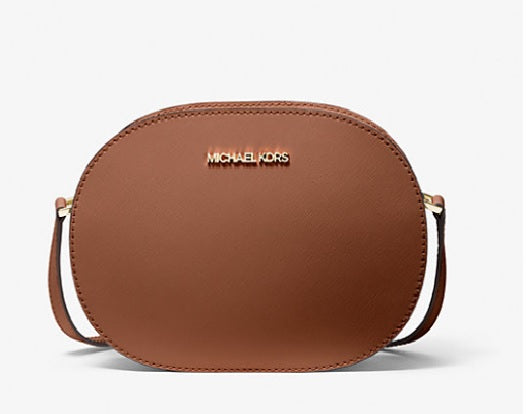 Bolso bandolera Jet Set Travel mediano de piel saffiano color cafe Michael Kors