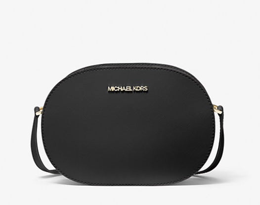 Bolso bandolera Jet Set Travel mediano de piel saffiano color negro Michael Kors