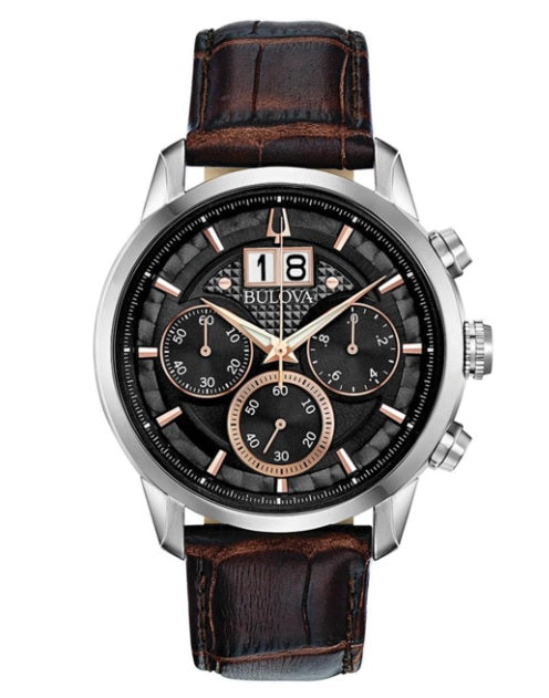 Bulova Sutton Chronograph Quartz Black Dial Men's Watch