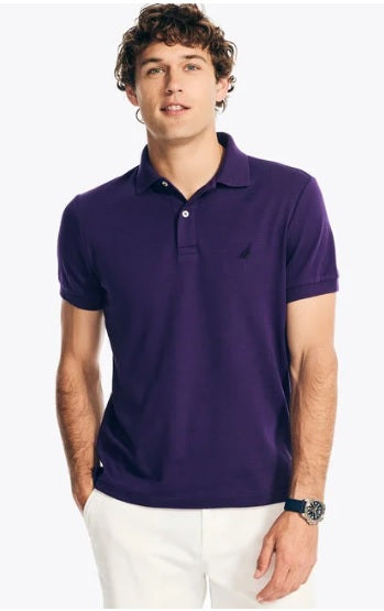 Slim Fit Interlock Deck Polo Nautica Morada Oscuro