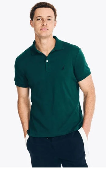 Slim Fit Interlock Deck Polo Nautica Verde Oscuro