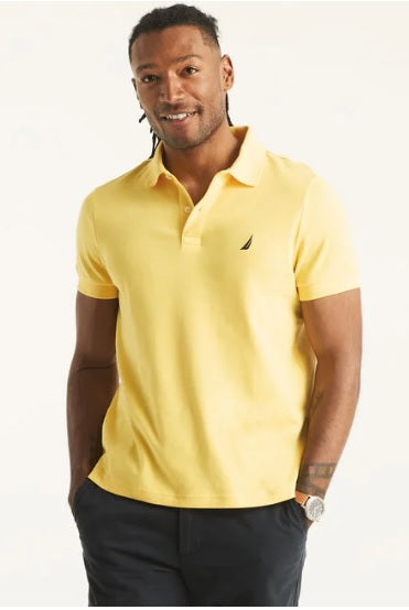 Slim Fit Interlock Deck Polo Nautica Amarilla