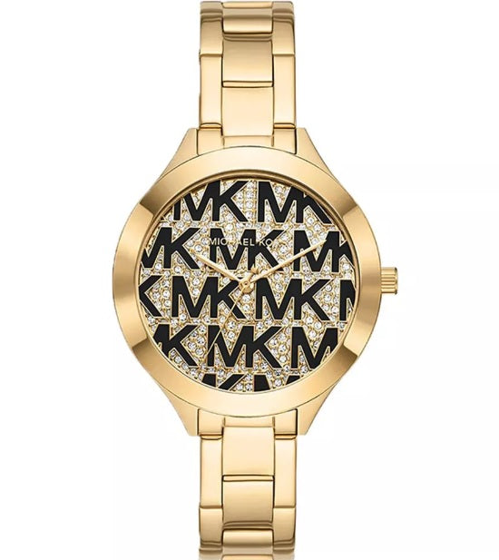 Michael Kors Slim Runaway Quartz Gold Dial Ladies Watch