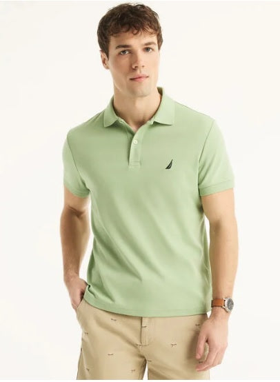 Slim Fit Interlock Deck Polo Nautica Verde Claro