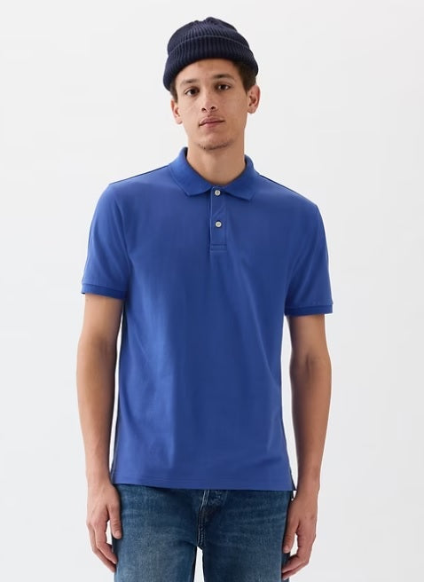 Stretch Pique Polo Gap Azul