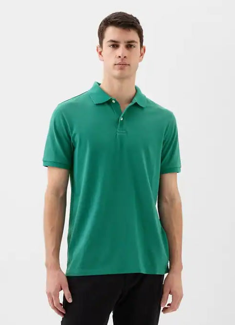 Stretch Pique Polo Gap Verde