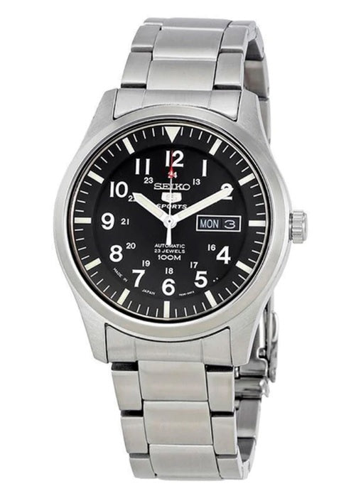 Seiko 5 Black Dial Stainless Steel Men's Watch