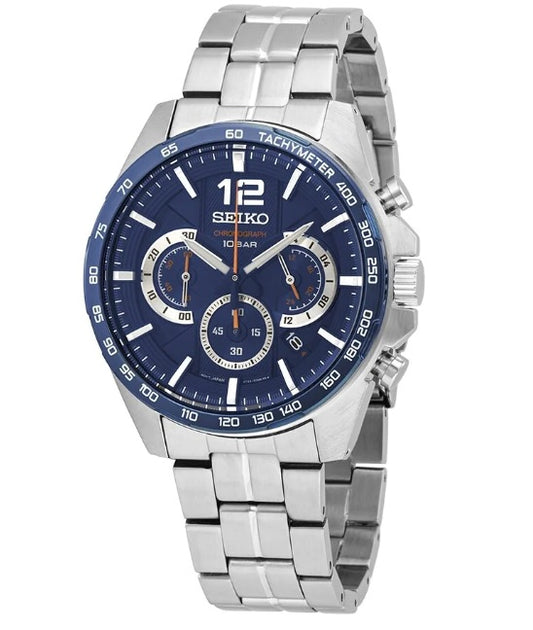 Seiko Chronograph Quartz Blue Dial Men's Watch (SSB345)