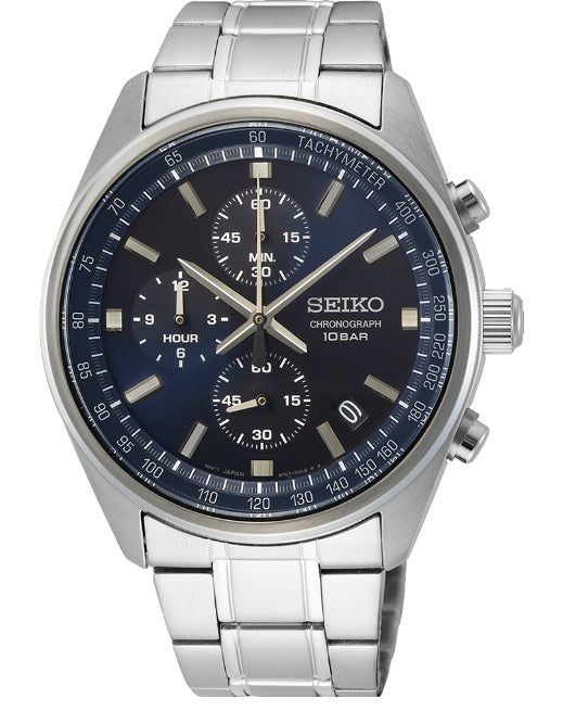 Seiko Chronograph Quartz Blue Dial Men's Watch (SSB377)