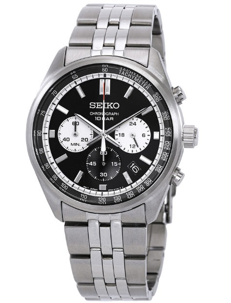 Seiko Chronograph Quartz Black Dial Men's Watch