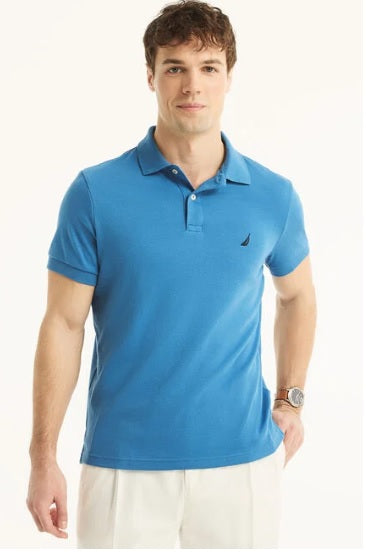 Slim Fit Interlock Deck Polo Nautica Celeste