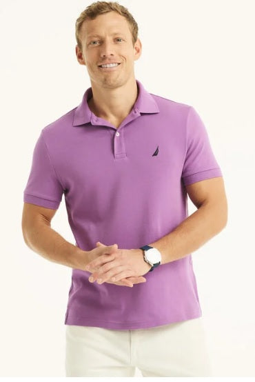 Slim Fit Interlock Deck Polo Nautica Morada