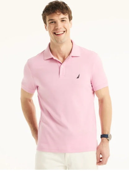 Slim Fit Interlock Deck Polo Nautica Rosa Claro