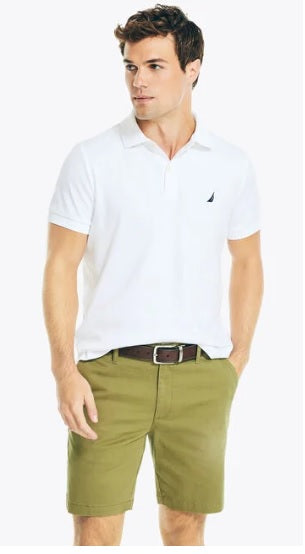 Slim Fit Interlock Deck Polo Nautica Blanca