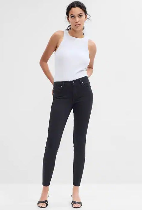 Jeans Gap Ajustado Tipo Legging Negro