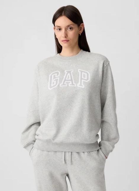 Sudadera Gap Logo Gris Jaspeado Claro