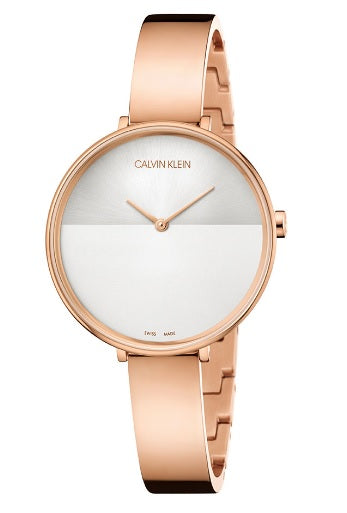 Calvin Klein Rise Quartz Silver and White Ladies Watch