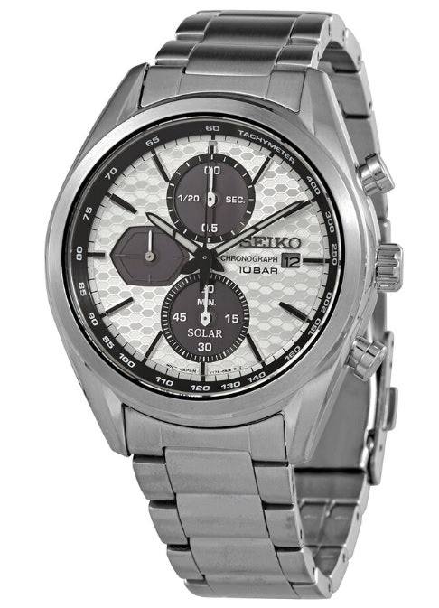 Seiko Solar White Dial Men's Watch