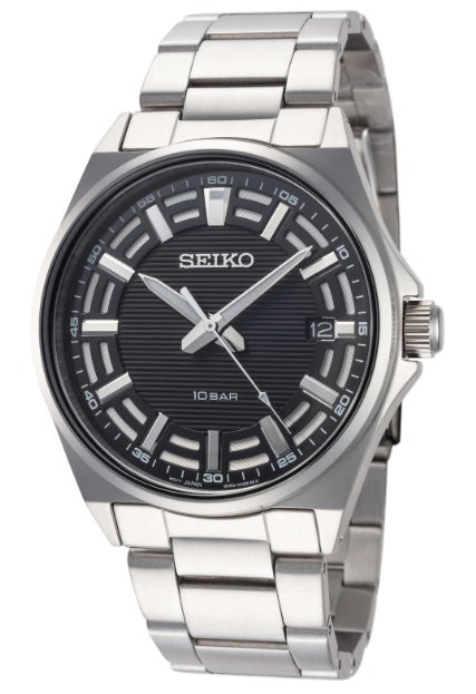 Seiko Classic Quartz Black Dial Men's Watch