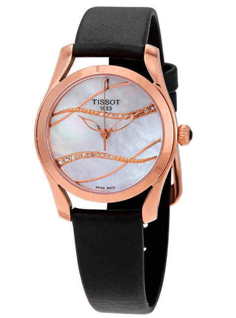 TISSOT T-Wave White Mother of Pearl Diamond Dial Ladies Watch