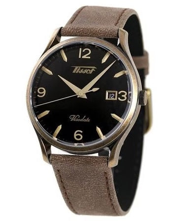 TISSOT Heritage Visodate Black Dial Brown Leather Men's Watch T1184103605700